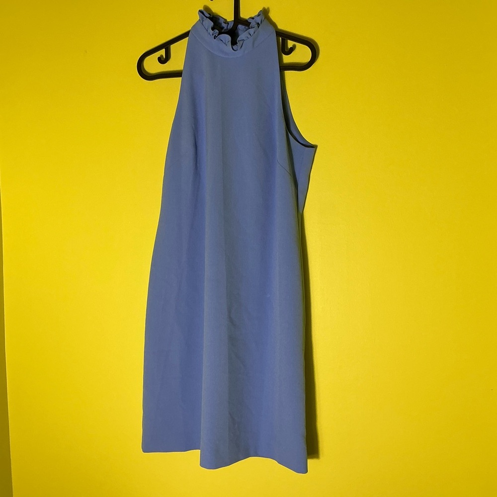 Vince Camuto Women's Blue Knee-Length Ruffle Neck
Halter Dress